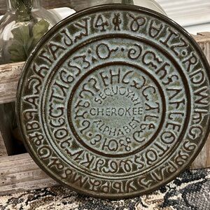 Vintage Frankoma Pottery Sequoyah Cherokee Alphabet Trivet